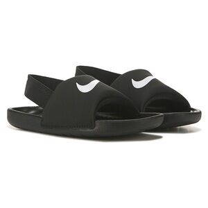 Nike Black Kids' Slide Sandals with White Swoosh